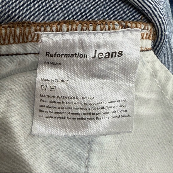 Reformation Julia Crop High Rise Cigarette Straight Leg Denim Jeans Milo Wash 25 - Picture 11 of 16